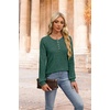image:imageXIEERDUO Sweater for Women Winter Clothing Long Sleeve Shirts Fall FashionDark Green