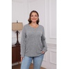 image:imageXIEERDUO Sweater for Women Winter Clothing Long Sleeve Shirts Fall FashionGrey