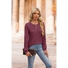 image:imageXIEERDUO Sweater for Women Winter Clothing Long Sleeve Shirts Fall FashionMaroon