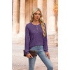 image:imageXIEERDUO Sweater for Women Winter Clothing Long Sleeve Shirts Fall FashionPurple