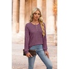 image:imageXIEERDUO Sweater for Women Winter Clothing Long Sleeve Shirts Fall FashionPurple Red