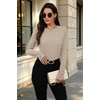 image:imageXIEERDUO Womens Sweaters Button Long Sleeve Shirts Fall Winter OutfitsApricot