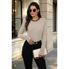 image:imageXIEERDUO Womens Sweaters Button Long Sleeve Shirts Fall Winter OutfitsBeige Brown