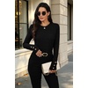 image:imageXIEERDUO Womens Sweaters Button Long Sleeve Shirts Fall Winter OutfitsBlack