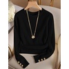 image:imageXIEERDUO Womens Sweaters Button Long Sleeve Shirts Fall Winter OutfitsBlack