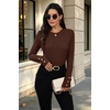 image:imageXIEERDUO Womens Sweaters Button Long Sleeve Shirts Fall Winter OutfitsBrown Coffee
