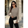 image:imageXIEERDUO Womens Sweaters Button Long Sleeve Shirts Fall Winter OutfitsLinen Brown