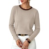 image:imageXIEERDUO Womens Sweaters Button Long Sleeve Shirts Fall Winter OutfitsBeige Brown