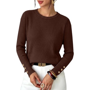 image:imageXIEERDUO Womens Sweaters Button Long Sleeve Shirts Fall Winter OutfitsBrown Coffee