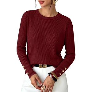 image:imageXIEERDUO Womens Sweaters Button Long Sleeve Shirts Fall Winter OutfitsRed Wine
