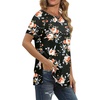 image:imageT Shirts for Women Loose Fit Flowy Crewneck Soft Summer Tops Floral Black L