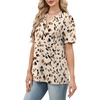 image:imageWomens Short Sleeve Tops Dressy Casual V Neck Oversized Summer Trendy Shirts Business Work BlousesApricot Print