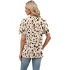 image:imageWomens Short Sleeve Tops Dressy Casual V Neck Oversized Summer Trendy Shirts Business Work BlousesApricot Print