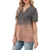 image:imageWomens Short Sleeve Tops Dressy Casual V Neck Oversized Summer Trendy Shirts Business Work BlousesGrey Pink Print