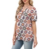 image:imageWomens Short Sleeve Tops Dressy Casual V Neck Oversized Summer Trendy Shirts Business Work BlousesWhite Patterned Flower