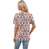 image:imageWomens Short Sleeve Tops Dressy Casual V Neck Oversized Summer Trendy Shirts Business Work BlousesWhite Patterned Flower