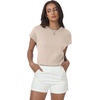 image:imageWomens Tops Summer Sweaters Short Sleeve Shirts Dressy Casual Basic Casual Cap Sleeve Tops Beach Vacation ClothesApricot