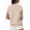 image:imageWomens Tops Summer Sweaters Short Sleeve Shirts Dressy Casual Basic Casual Cap Sleeve Tops Beach Vacation ClothesApricot