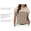 image:imageWomens Tops Summer Sweaters Short Sleeve Shirts Dressy Casual Basic Casual Cap Sleeve Tops Beach Vacation ClothesApricot Black