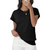 image:imageWomens Tops Summer Sweaters Short Sleeve Shirts Dressy Casual Basic Casual Cap Sleeve Tops Beach Vacation ClothesBlack