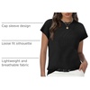 image:imageWomens Tops Summer Sweaters Short Sleeve Shirts Dressy Casual Basic Casual Cap Sleeve Tops Beach Vacation ClothesBlack