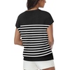 image:imageWomens Tops Summer Sweaters Short Sleeve Shirts Dressy Casual Basic Casual Cap Sleeve Tops Beach Vacation ClothesBlack White
