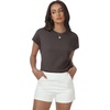 image:imageWomens Tops Summer Sweaters Short Sleeve Shirts Dressy Casual Basic Casual Cap Sleeve Tops Beach Vacation ClothesCoffee