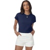 image:imageWomens Tops Summer Sweaters Short Sleeve Shirts Dressy Casual Basic Casual Cap Sleeve Tops Beach Vacation ClothesDark Blue