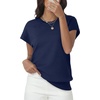 image:imageWomens Tops Summer Sweaters Short Sleeve Shirts Dressy Casual Basic Casual Cap Sleeve Tops Beach Vacation ClothesDark Blue
