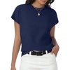 image:imageWomens Tops Summer Sweaters Short Sleeve Shirts Dressy Casual Basic Casual Cap Sleeve Tops Beach Vacation ClothesDark Blue