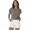 image:imageWomens Tops Summer Sweaters Short Sleeve Shirts Dressy Casual Basic Casual Cap Sleeve Tops Beach Vacation ClothesKhaki