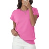 image:imageWomens Tops Summer Sweaters Short Sleeve Shirts Dressy Casual Basic Casual Cap Sleeve Tops Beach Vacation ClothesPink