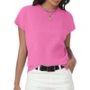 image:imageWomens Tops Summer Sweaters Short Sleeve Shirts Dressy Casual Basic Casual Cap Sleeve Tops Beach Vacation ClothesPink
