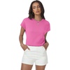 image:imageWomens Tops Summer Sweaters Short Sleeve Shirts Dressy Casual Basic Casual Cap Sleeve Tops Beach Vacation ClothesPink