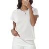 image:imageWomens Tops Summer Sweaters Short Sleeve Shirts Dressy Casual Basic Casual Cap Sleeve Tops Beach Vacation ClothesWhite