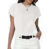 image:imageWomens Tops Summer Sweaters Short Sleeve Shirts Dressy Casual Basic Casual Cap Sleeve Tops Beach Vacation ClothesWhite