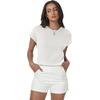 image:imageWomens Tops Summer Sweaters Short Sleeve Shirts Dressy Casual Basic Casual Cap Sleeve Tops Beach Vacation ClothesWhite
