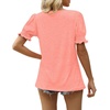 image:imageWomens Tops V Neck Ruffle Puff Sleeve Summer Fashion Casual Loose Fit T Shirts01coral Pink