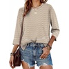 image:imageXIEERDUO 34 Length Sleeve Tops for Women Business Casual Blouses Slit Side Shirts Blouses Summer Fashion Clothes 20261floral Stripes
