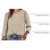 image:imageXIEERDUO 34 Length Sleeve Tops for Women Business Casual Blouses Slit Side Shirts Blouses Summer Fashion Clothes 20261floral Stripes