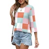 image:imageXIEERDUO 34 Length Sleeve Tops for Women Business Casual Blouses Slit Side Shirts Blouses Summer Fashion Clothes 20261plaid Print