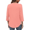 image:imageXIEERDUO 34 Length Sleeve Womens Tops Crew Neck Pleated Blouses For Women Dressy Casual Tunic Shirts S3XLCoral