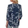 image:imageXIEERDUO 34 Length Sleeve Womens Tops V Neck Blouses with Buttons CasualFblue Floral