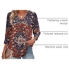 image:imageXIEERDUO 34 Length Sleeve Womens Tops V Neck Blouses with Buttons CasualFboho Medallion