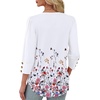image:imageXIEERDUO 34 Length Sleeve Womens Tops V Neck Blouses with Buttons CasualFdandelion