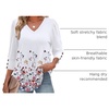 image:imageXIEERDUO 34 Length Sleeve Womens Tops V Neck Blouses with Buttons CasualFdandelion