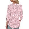 image:imageXIEERDUO 34 Length Sleeve Womens Tops V Neck Blouses with Buttons CasualFpink Leopard