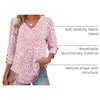 image:imageXIEERDUO 34 Length Sleeve Womens Tops V Neck Blouses with Buttons CasualFpink Leopard