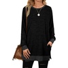 image:imageXIEERDUO Black Sweatshirts for Women Cozy Lightweight Sweaters Tunics Womens Tops Tunic S