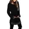 image:imageXIEERDUO Black Sweatshirts for Women Cozy Lightweight Sweaters Tunics Womens Tops Tunic S